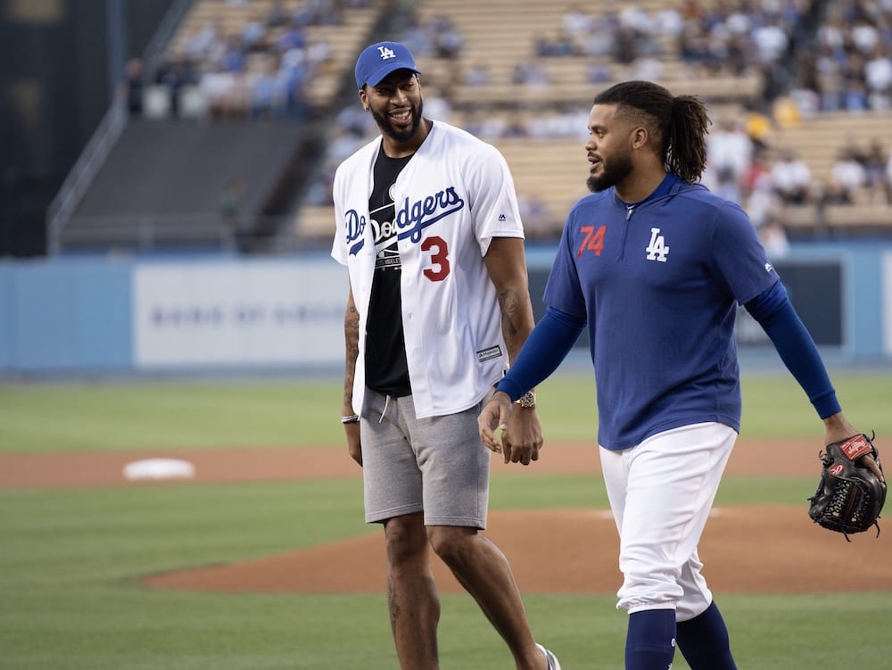 Dodgers Video: Anthony Davis Throws Out First Pitch For Lakers Night At  Dodger Stadium 
