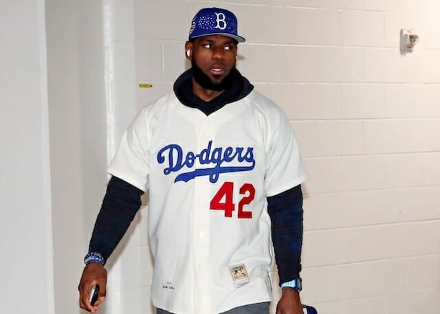 Mookie Betts homers twice with LeBron James watching as Dodgers