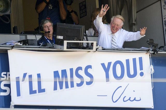 Vin Scully Thanks Dodgers Fans For Support After Deaths Of Wife, Tommy  Lasorda 