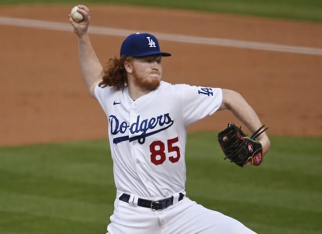 Clayton Kershaw throws a bullpen session as he works toward return from  sore shoulder