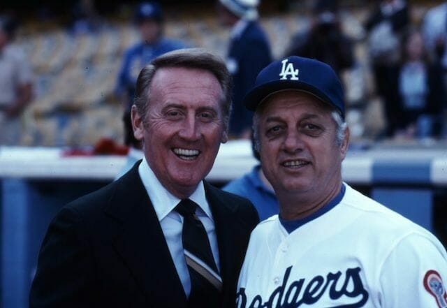 Dodgers Ofrenda For Vin Scully, Tommy Lasorda, Maury Wills & Mike Brito  Placed At Dodger Stadium 