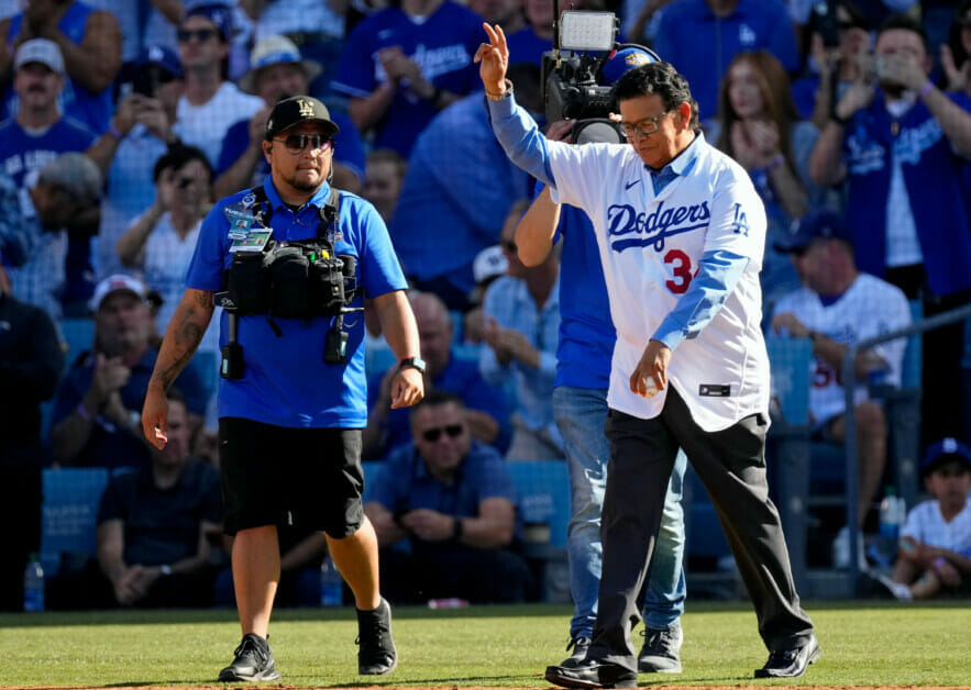 Fernando Valenzuela on the cover of Dodgers 2023 media guide - True Blue LA