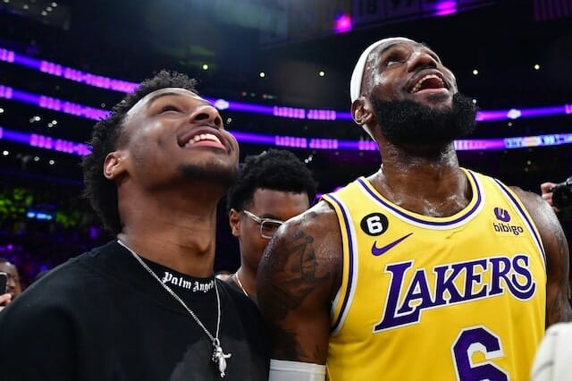 LeBron, Bronny James pulled up to watch Dodgers on bobblehead night