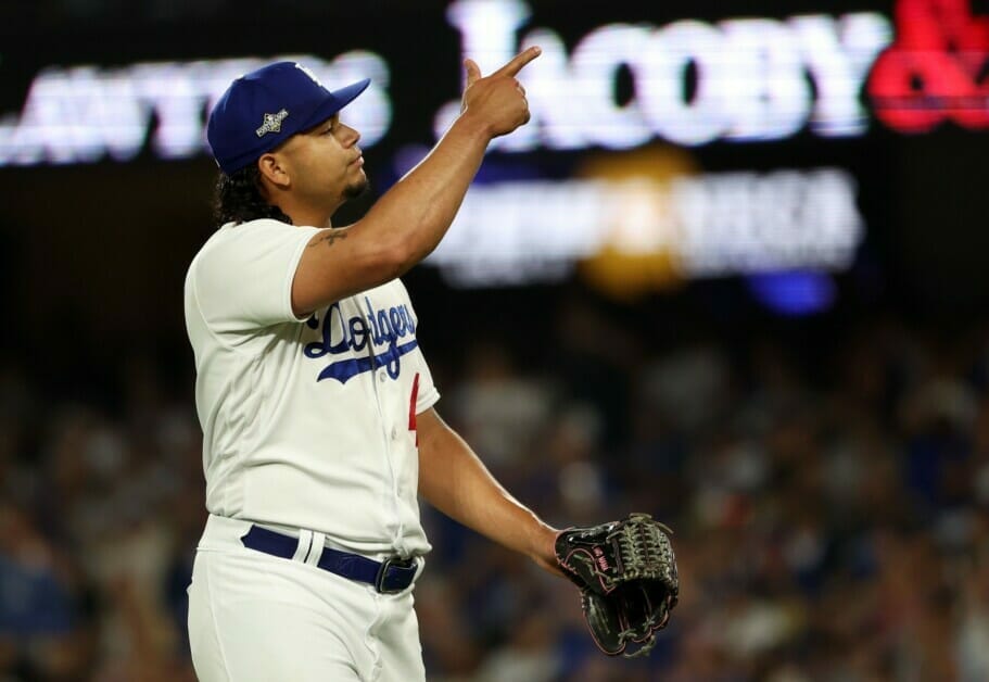 WATCH: Dodgers' Brusdar Graterol gets emotional while pitching in